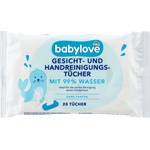 babylove Кърпичка за почистване на лице и ръце с 99 % вода, 20 бр (10469661)