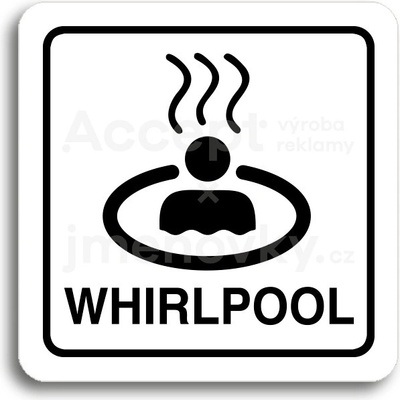 ACCEPT Piktogram whirlpool - bílá tabulka - černý tisk