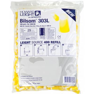 Honeywell Bilsom 303L Vložky, špunty do uší proti hluku 400 ks