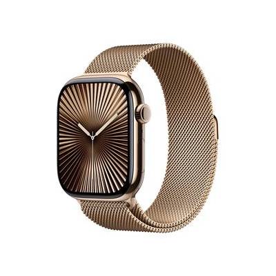 Apple Watch Series 10 GPS + Cellular 42mm Gold Titanium Case with Gold Milanese Loop
