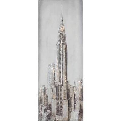 Dizajnový kovový obraz mrakodrap 50x100cm, ručne maľovaný
