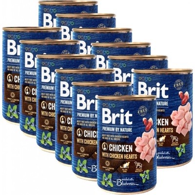 Brit Premium by Nature Dog Chicken With Chicken Hearts 12 x 400 g