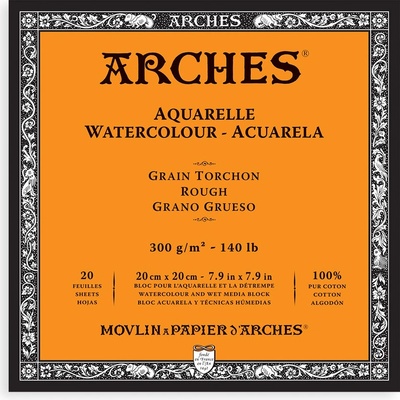 Blok Arches Rough, 300 g/m2, 20 archů - 20 x 20 cm