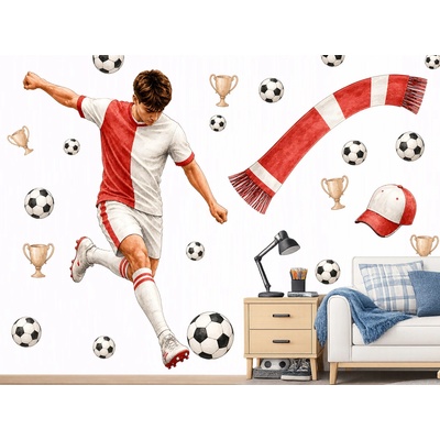 Nalepte.cz Futbalista Slavia Praha úpravy na prianie športové nálepky na stenu list 122 x 179 cm