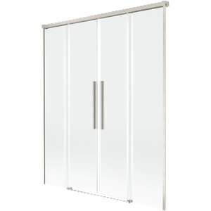 Mexen Rox двукрила плъзгаща се вана преграда 150 x 150 cm, прозрачна, четкан (8C9-150-002-97-00)