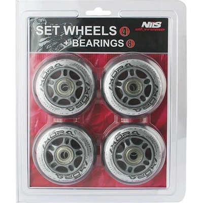 Sestava čirých PU koleček 70x24 + ložiska ABEC7 NILS Extreme 5907695515930