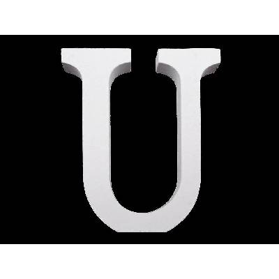 Drevená dekorácia písmená abecedy Písmeno: "U"