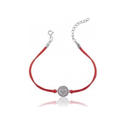 Nubis červený náramek se stříbrným přívěskem IT0012-R