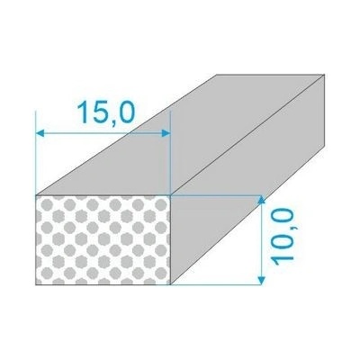 015/010-Q0015-259 PROFIL SILIKONOVÝ EXPANDOVANÝ - Bílý obdelníkový profil 15°shore