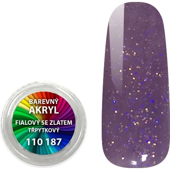 Expa nails akryl pudr třpytkový fialový se zlatem 4 ml