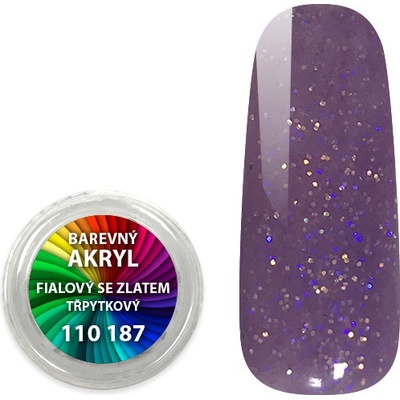 Expa nails akryl pudr třpytkový fialový se zlatem 4 ml