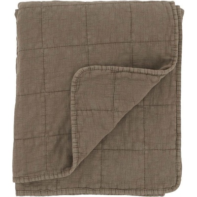 Chic Antique Hnědý přehoz s opraným vzhledem Aix Vintage Quilt - 130*180 cm - Chic Antique