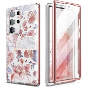 Image 1 of Tech-Protect Противоударен Дамски Калъф за Samsung S23 Ultra, Tech-Protect Velar Marble Rose Case, Розов (9490713932377)