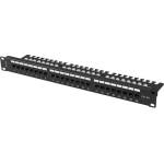 Lanberg Пач панел, Lanberg patch panel 24 port 1U 19" CAT. 6a utp with cable organizer black (PPUA-1124-B) - xtreme