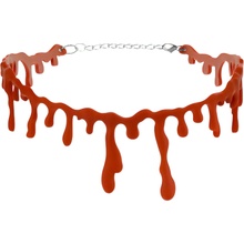 Ruhhy 26143 Náhrdelník v tvare kvapkajúcej krvi, HALLOWEEN