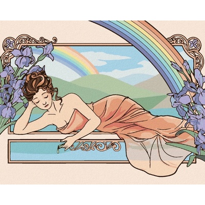 zuty Reprodukcia žena a fialky Alfons Mucha 40 x 50 cm bez rámu a bez vypnutia plá 8596530051800