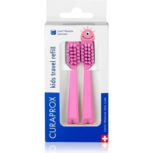CURAPROX Kids Travel refill сменяеми глави за четка за зъби Pink 2 бр