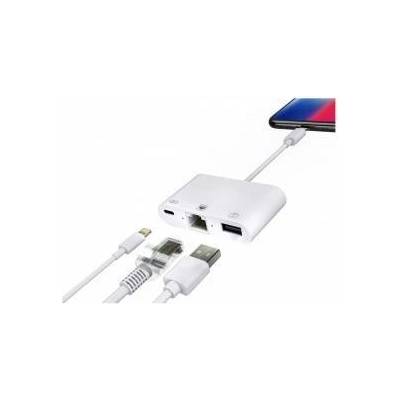 MicroConnect LIGHTNING HUB - iPhone / iPad Lightning - RJ45 + Power Adapter with Lightning Connector