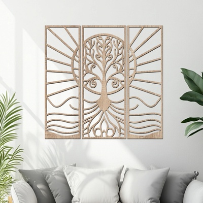 dřevo života Dřevěný strom RANNÍ PAPRSKY Rozměry (cm): 80x77, Zvolte barvu dekoru: Dub Sonoma