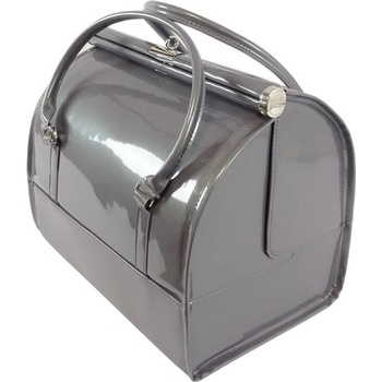 Top-Nechty Sivý lakovaný kabelkový kufrík na kozmetiku 35x 24,5 x 30,5 cm 5642
