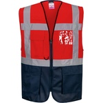 Portwest hi-vis warsaw executive c476 / Светлоотразителна жилетка - червено/тъмносиньо xxl (c476rnrxxl)