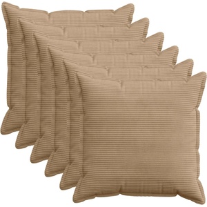 vidaXL Калъфка за възглавница 6 бр. HOUTEN Кафяво 70 x 70 cm кордурой (921352)
