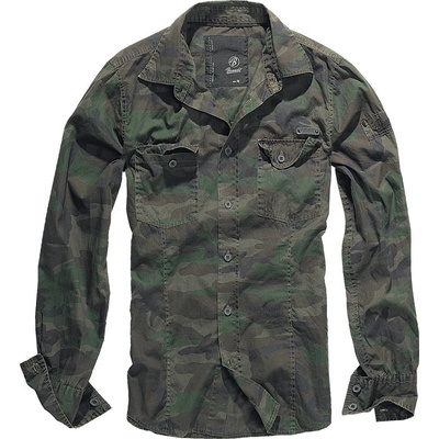 Brandit košile s dlouhým rukávem slim fit woodland