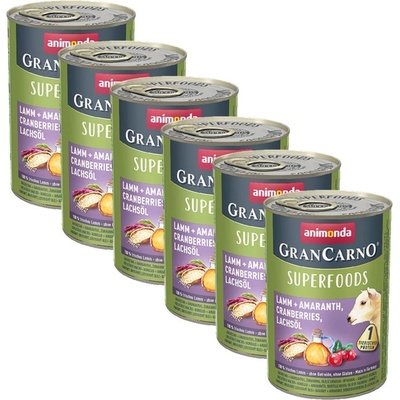 Animonda GranCarno Superfoods - агнешко + амарант 6 x 400г
