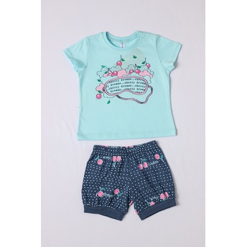 JOYCE Dívčí bavlněné pyžamo CHERRY modrá