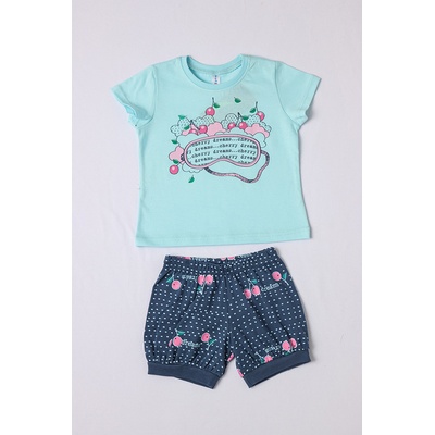 JOYCE Dívčí bavlněné pyžamo CHERRY modrá