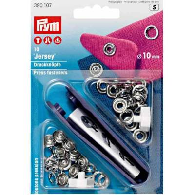 Stiskací knoflíky jersey 10mm s přípravkem nikl
