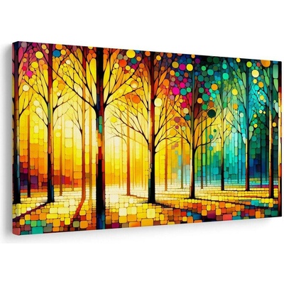 Obraz lesní vitráž - 120x80
