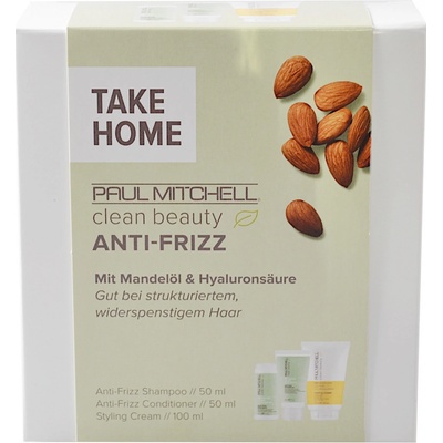 Paul Mitchell Clean Beauty Anti-frizz Take Home šampon 50 ml + kondicionér 50 ml + stylingový krém 100 ml darčeková sada