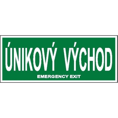 Piktogram ÚNIKOVÝ VÝCHOD - 100x250, SAMOLEPKA PVC