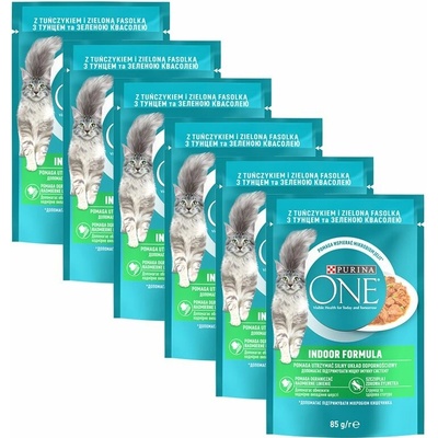 Purina ONE Indoor tuniak v šťave 6 x 85 g