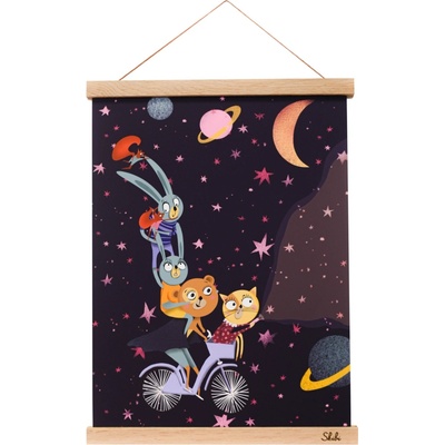 Art print plagát Skibi A3 - Skibi láme rekordy - dubová lišta uni