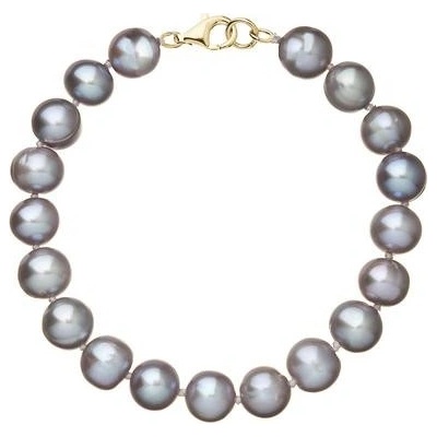 Pavona perlový náramek z říčních perel se zapínáním ze 14 karátového zlata 923010.3/9260 grey