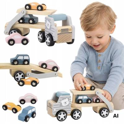 PolarB Viga Autopřepravník s autíčky Montessori