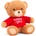 Keel Toys Keeleco, Мече с червена тениска, Thank you, 15 см (SE1099)