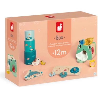 Janod Кутия Стимулиране на сетивното възприятие при деца от 12 месеца