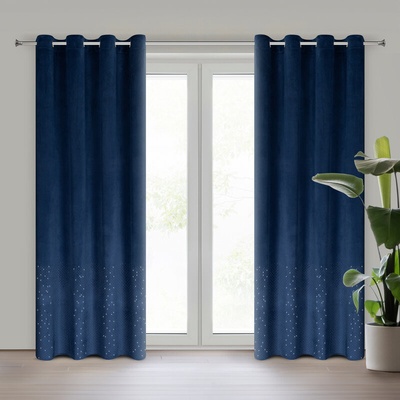 Takoy Závěs ARIADNA z veluru zdobený třpytivými kamínky 140 x 250 cm-HF-452838 | 140 x 250 cm