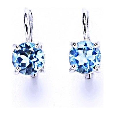 Čištín Stříbrné náušnice, přírodní topaz swiss 6 mm NK 1250 8861