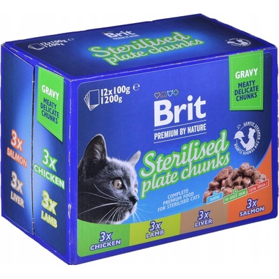 Brit Premium Cat Sterilised Liver 12 x 100 g