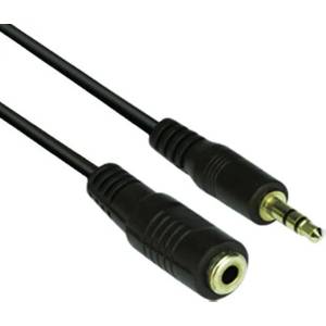 VCOM Аудио Кабел VCom CV202, 3.5mm Jack(м) към 3.5mm Jack(ж), 5m, черен (DK1488)