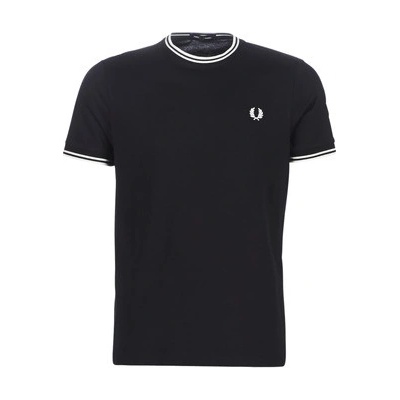 Fred Perry trička s krátkým rukávem TWIN TIPPED T-SHIRT Černá