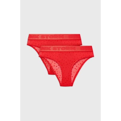 PINK STORM 2PACK Bikiny nohavičky PINK STORM Lovecode červená