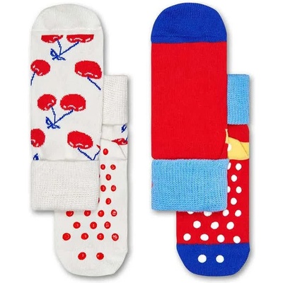 Чорапи Happy socks Cherry Anti-Slip socks 2 pairs - Red / White (Multicolor)