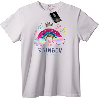 NOONEBRAND Тениска Дъгова чудо - XS, White