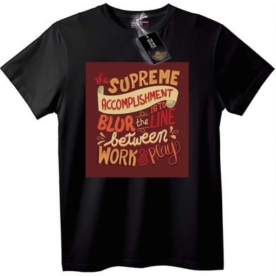 NOONEBRAND Тениска Работа и Игра - L, Black