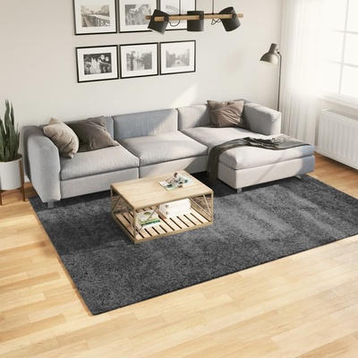 vidaXL Килим OVIEDO с къс косъм, антрацит, 200x280 см (375473)